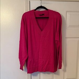 Lane Bryant Women's Pink V-Neck Sweater